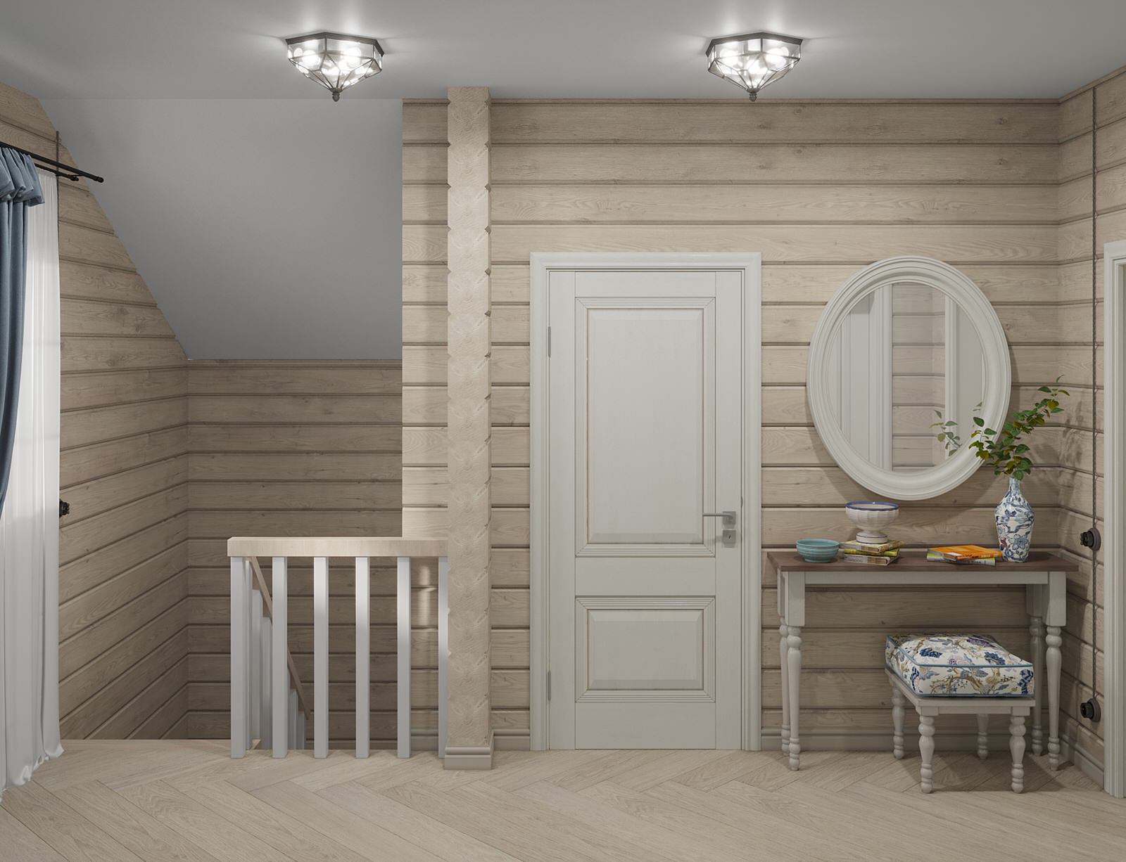 Дизайн интерьера срубного дома