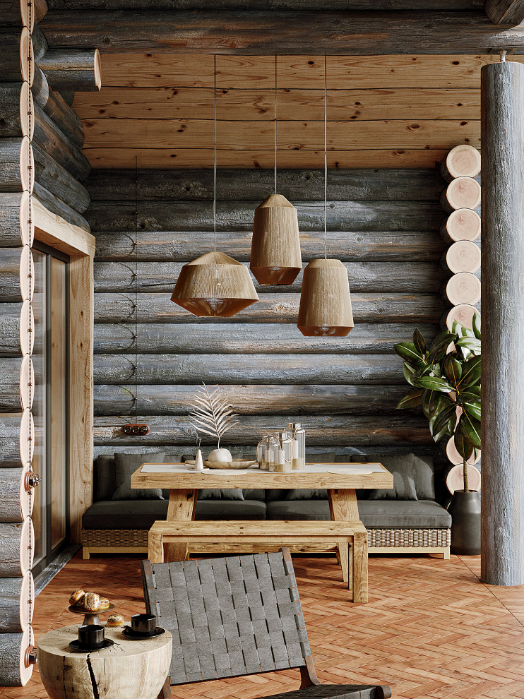 Дом из кело для рыбалки. Терраса