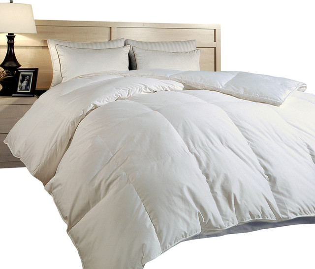 700 TC Cotton Sateen Cover Hungarian White Goose Down Comforter White ...