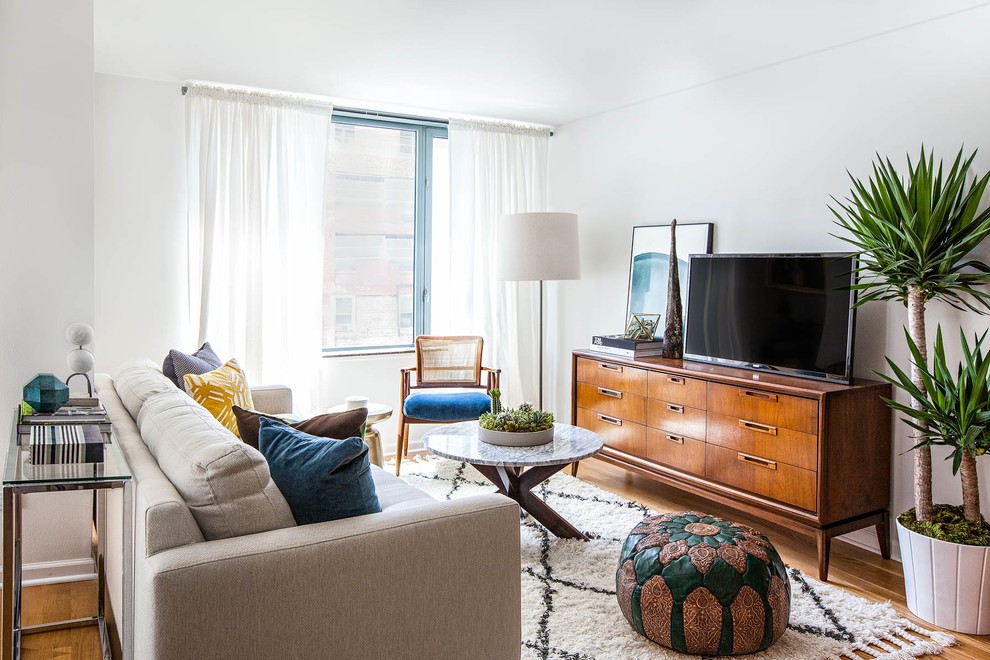 Trendy living room photo in Chicago