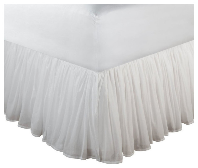 Greenland Cotton Voile Collection Bed Skirt, Full Traditional