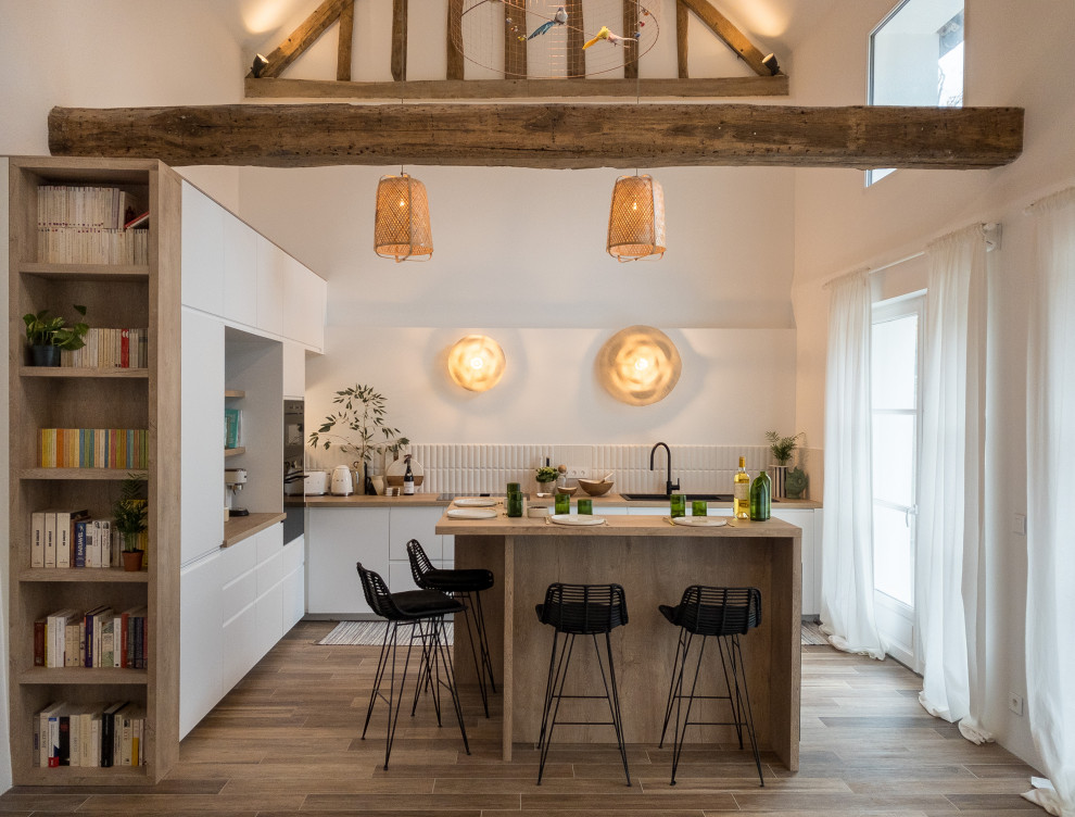Rénovation d’une longère dans les Yvelines  Cuisine conviviale et lumineuse