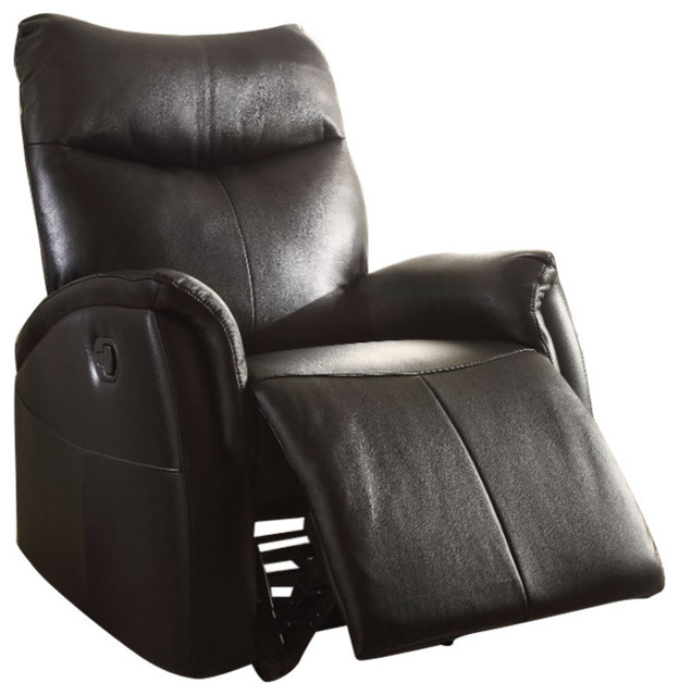 Rocker Recliner, Black LeatherAire Contemporary Recliner Chairs