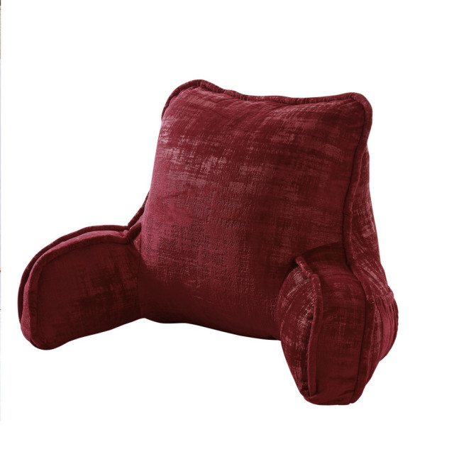 Textured Velvet DIY Bed Rest Cover and Inserts, Ruby Wine, 20"x18"x17"