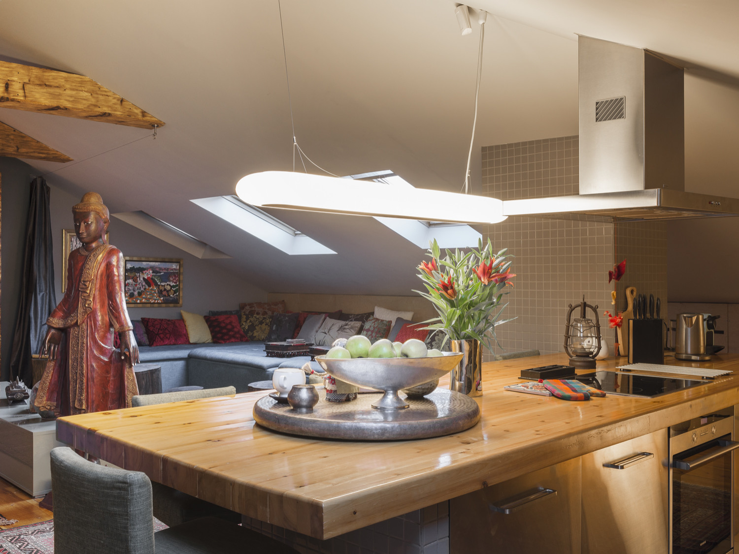 Мансарда с элементами стиля бохо-шик