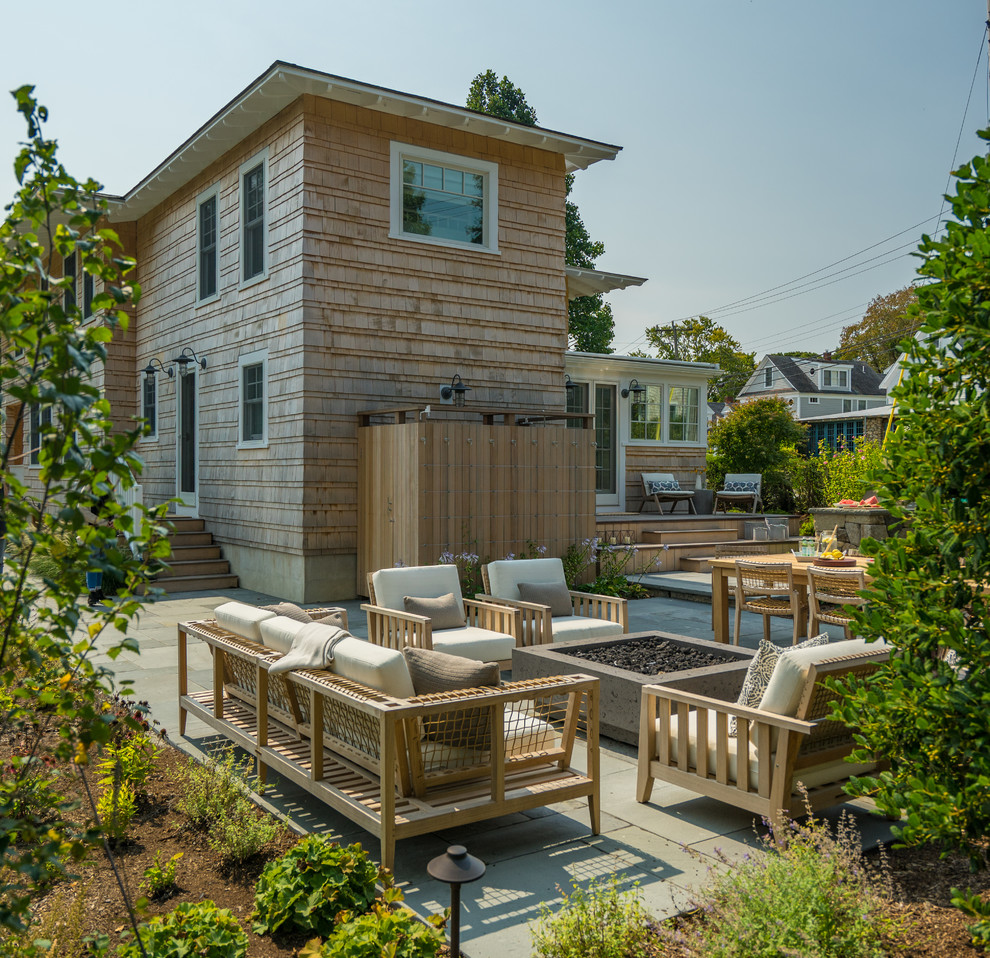 Inspiration for a coastal home design remodel in Boston
