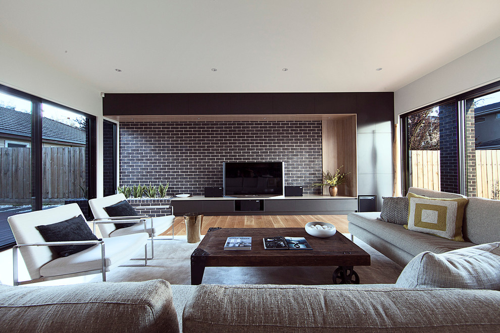 Design ideas for a modern living room in Melbourne.