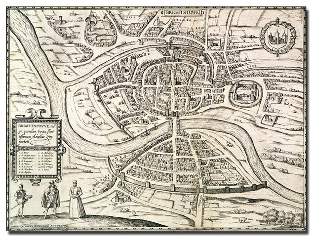'Map of Bristol, 1581' Canvas Art by Braun Hogenberg, 14" x 19 ...