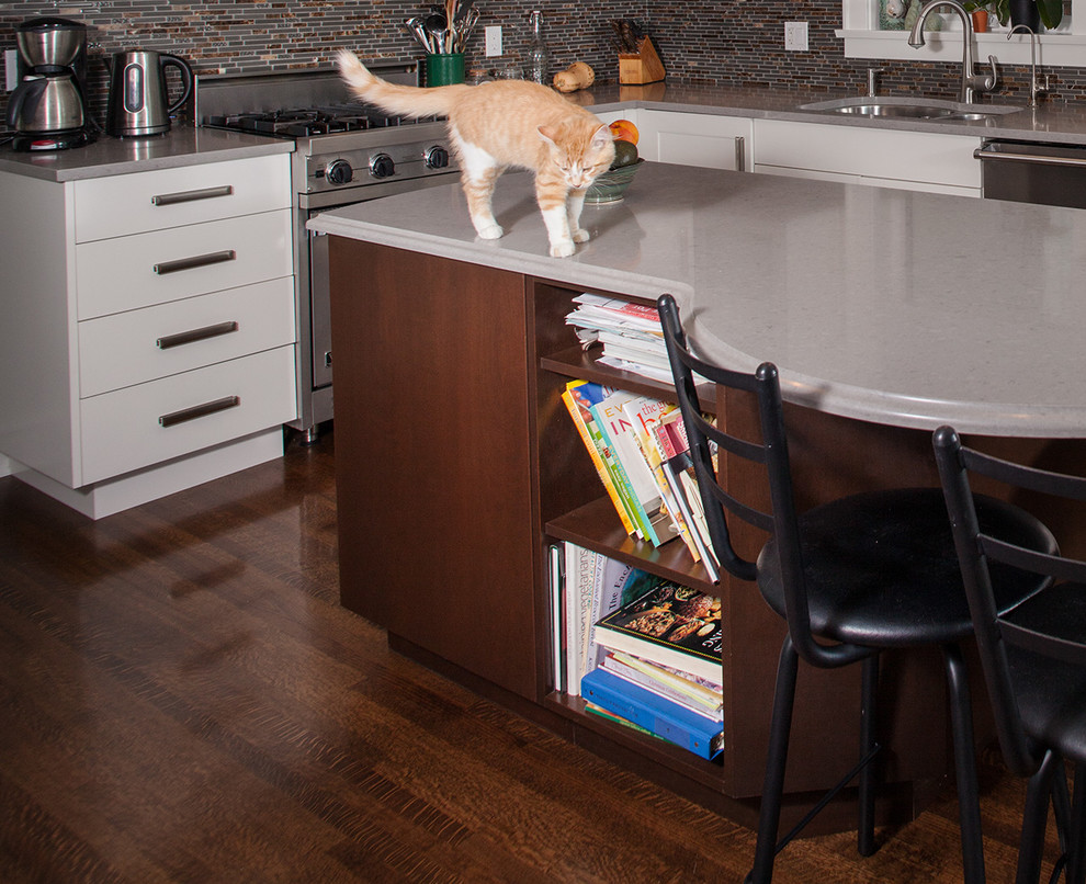 Example of a transitional kitchen design in Vancouver