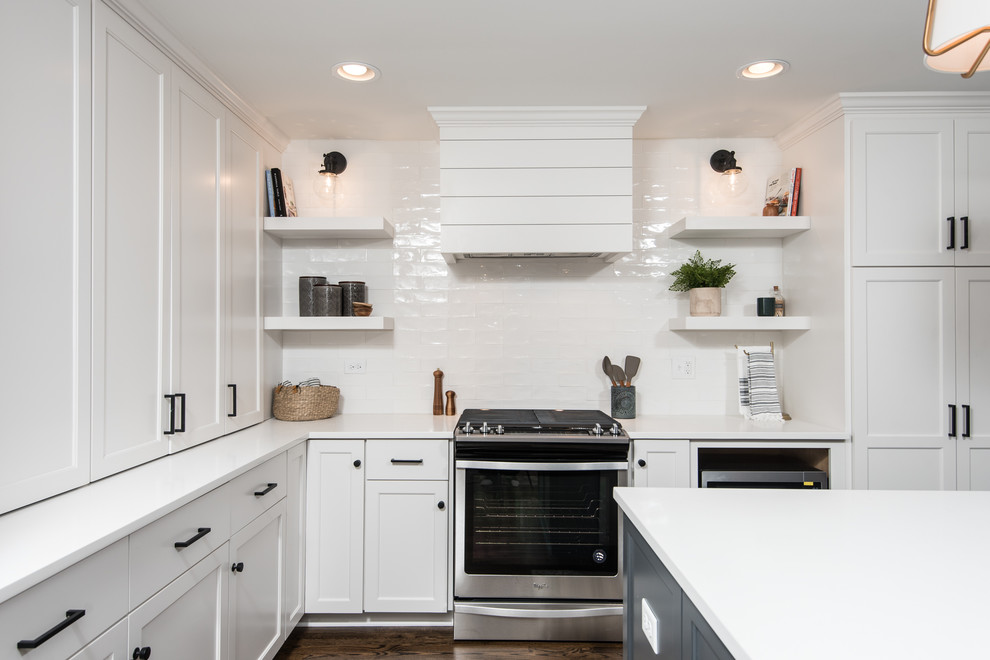 Example of a transitional kitchen design in Chicago
