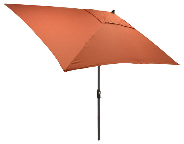 6.5x10' Rectangular Outdoor Patio Umbrella with Black Pole, Orange