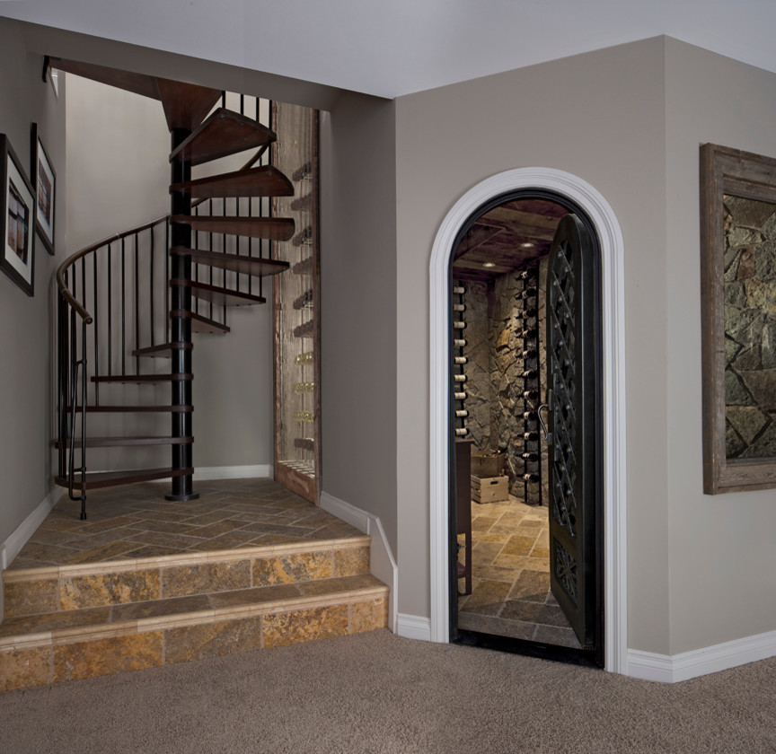 This is an example of a transitional staircase in Detroit.