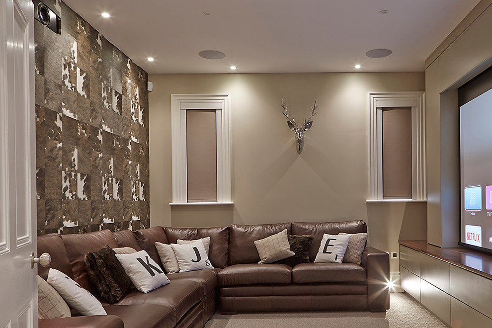 Photo of a contemporary family room in Manchester.