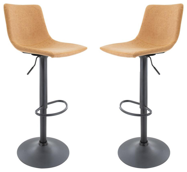 LeisureMod Tilbury Modern Adjustable Bar Stool With Footrest & 360