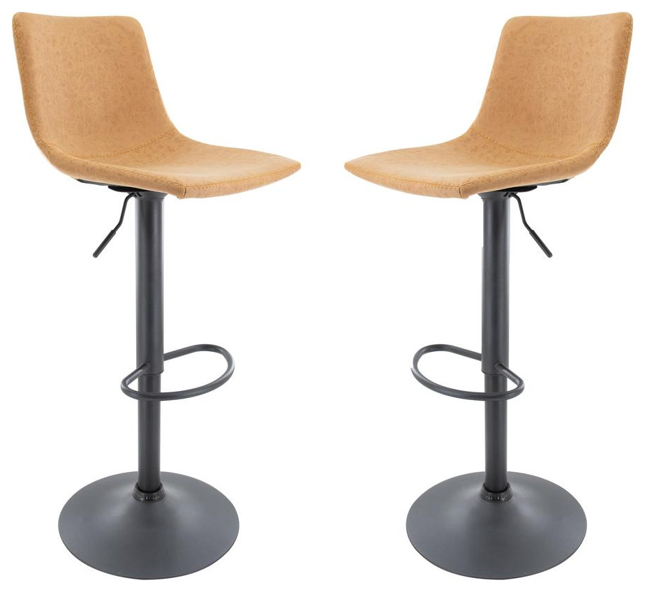 LeisureMod Tilbury Modern Adjustable Bar Stool With Footrest & 360