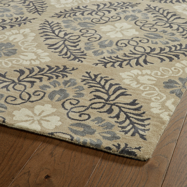 Kaleen Melange Collection Mushroom Charocal Area Rug 5'x7'9 ...