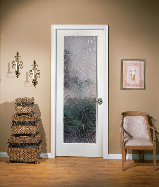 Kona Decorative Glass Interior Door Tropical Home Office