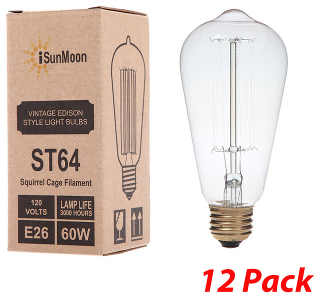 New Edison Base Quad Loop Filament Light Bulb 60 Watt Antique Style #LB110