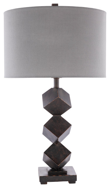 white geometric table lamp