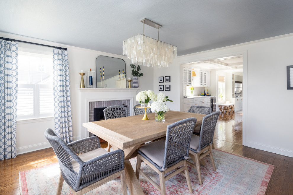 Design ideas for a beach style dining room in Boston.