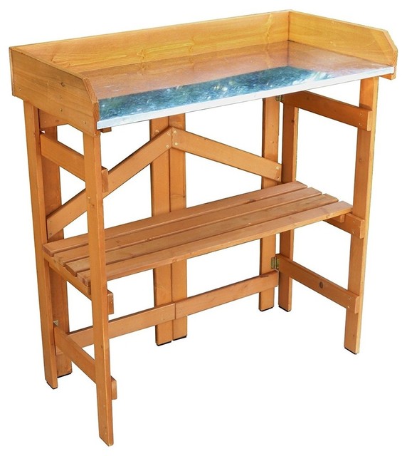 Folding Utility Table And Potting Bench - Merry Garden Potting Bench With Recessed Storage Folding Utility Table And Potting Bench - Merry Garden Potting Bench With Recessed Storage