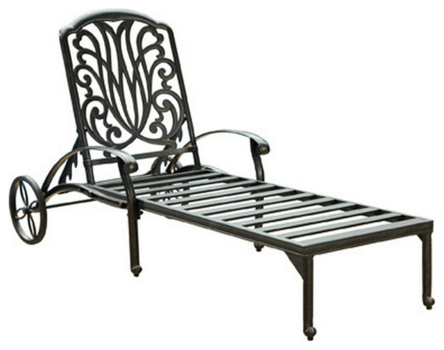 Capri Outdoor Chaise Lounge By Homestyles, Charcoal Transitional