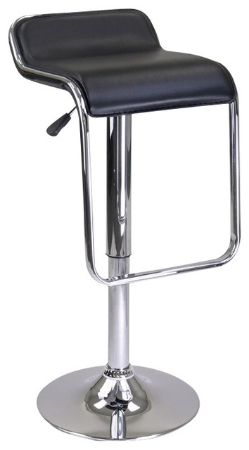 Winsome Oslo Air Lift Backless Stool with Footrest in Black/Chrome