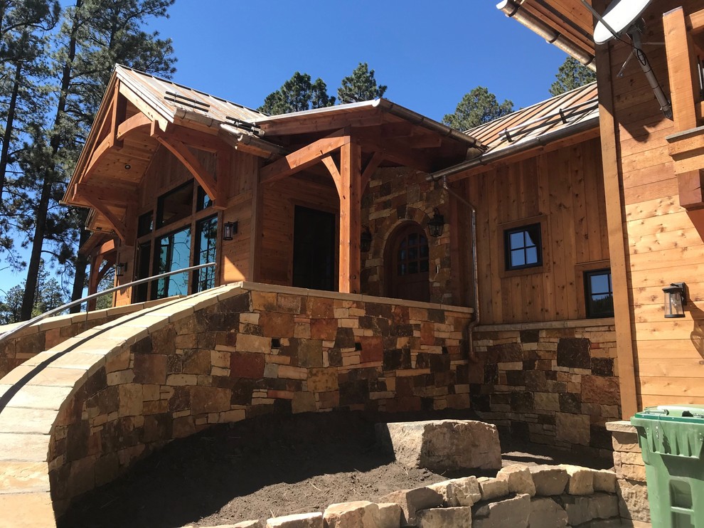 Inspiration for a rustic home design remodel in Denver