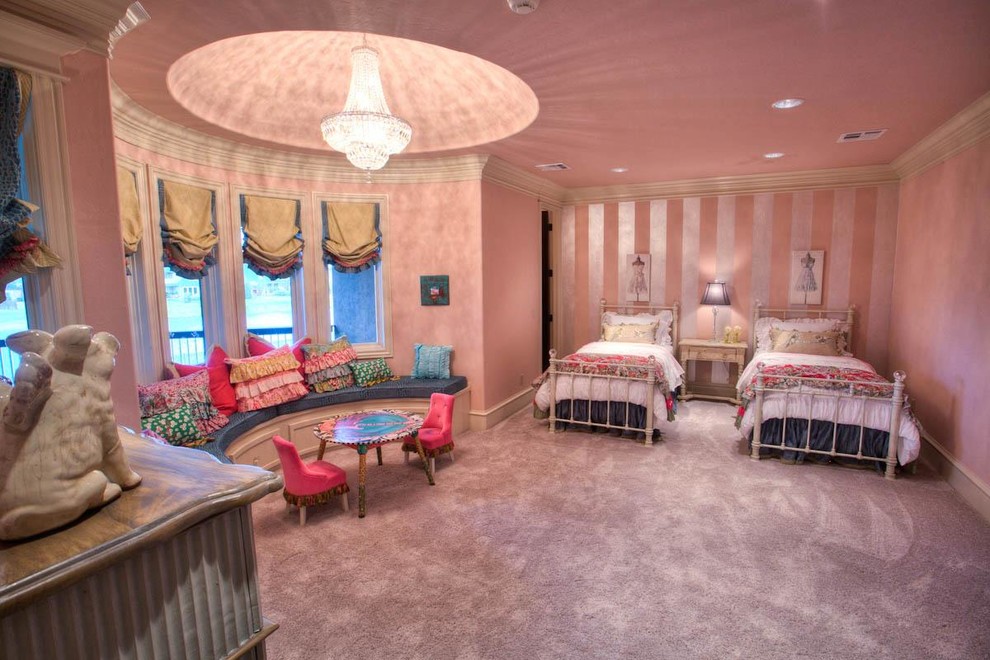 Design ideas for a traditional kids' room for girls in Oklahoma City.