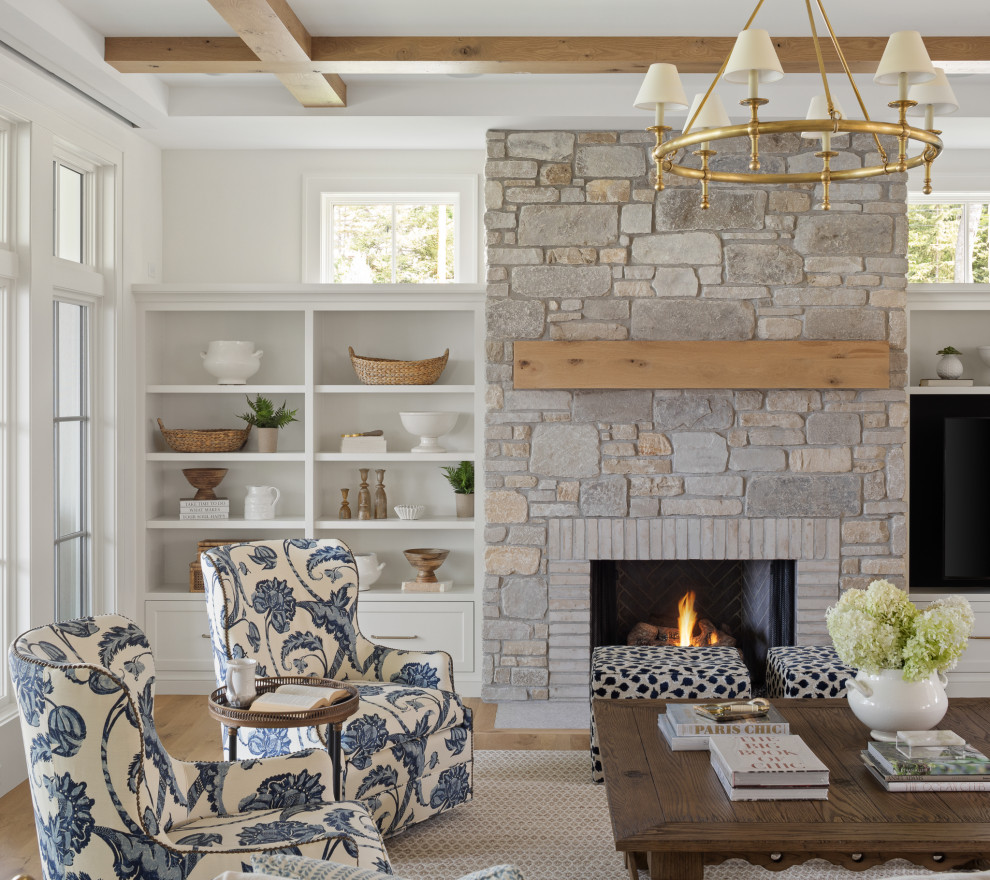 Inspiration for a coastal living room remodel in Minneapolis
