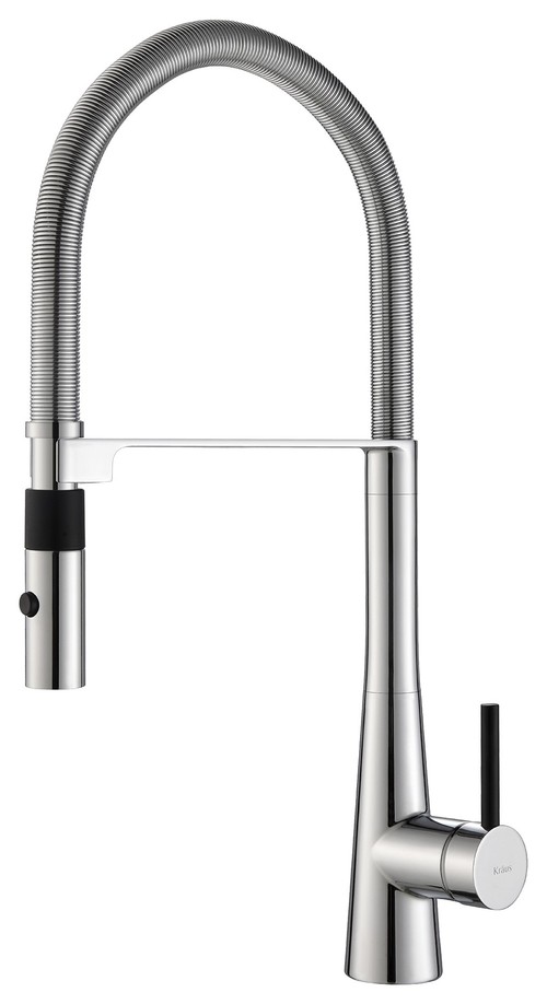 Crespo Single-Lever Commercial-Style Kitchen Faucet, Chrome
