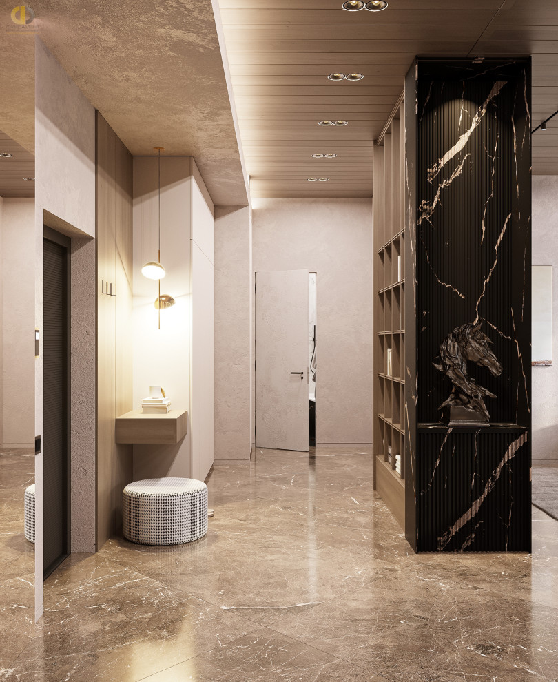 Дизайн-проект 2х-комнатной квартиры в темных тонах в минимализме