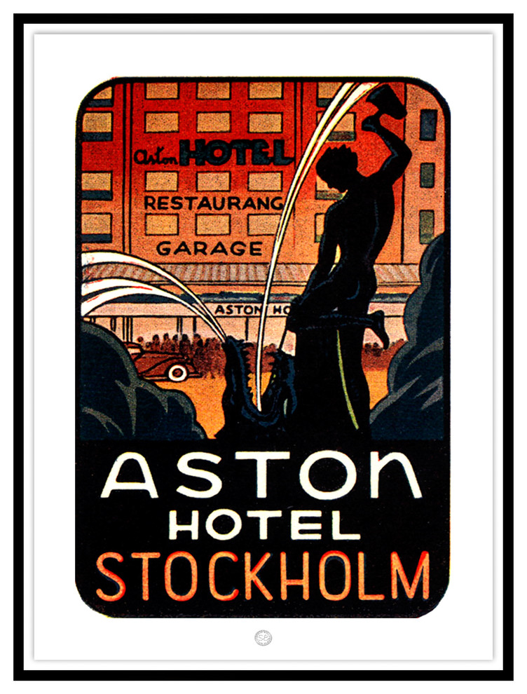 Contemporary Modern Transitional Fine Art,  ASTON HOTEL, STOCKHOLM, Black Leaf