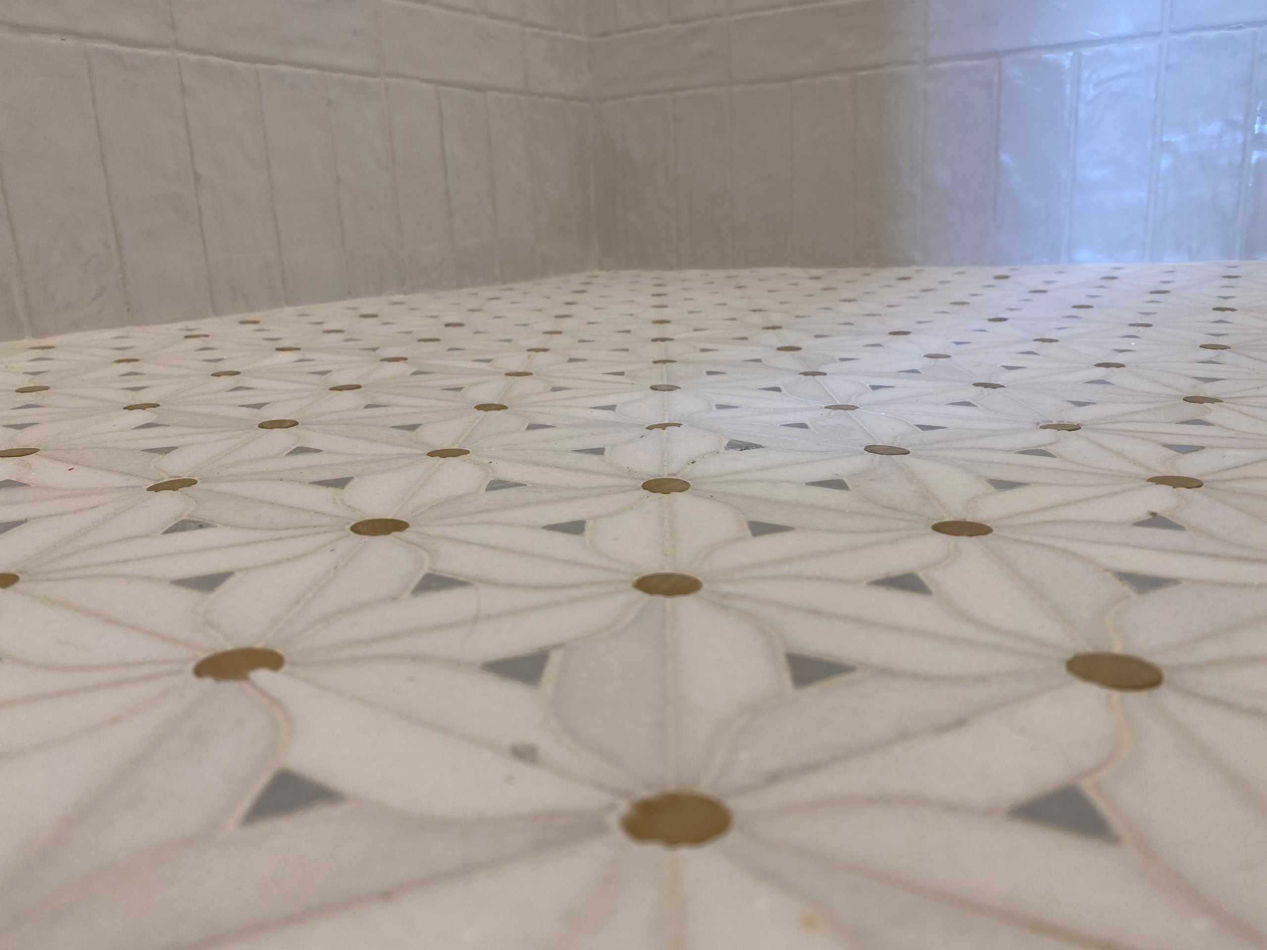 Flower Tile Shower Floor