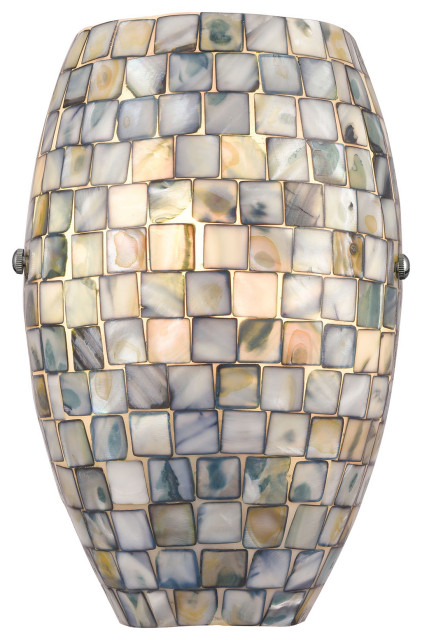 Elegant Capiz Nickel Powder Room Sconces for Timeless Bathroom Style