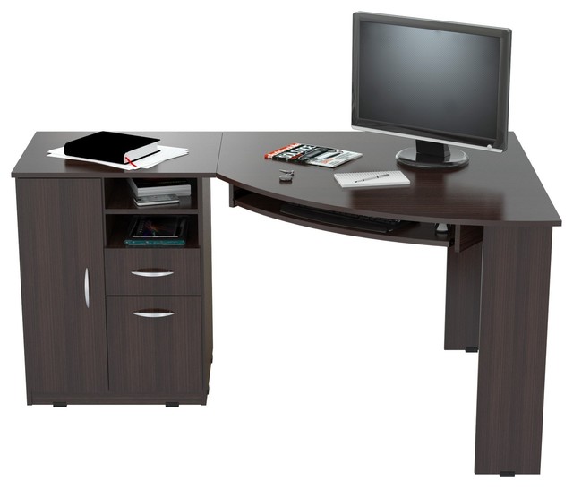 Inval Corner Computer Desk Espresso Wengue Desks And Hutches By Inval Corner Computer Desk Espresso Wengue