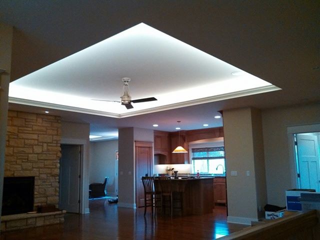 Indirect Lighting Modern Living Room Cedar Rapids By