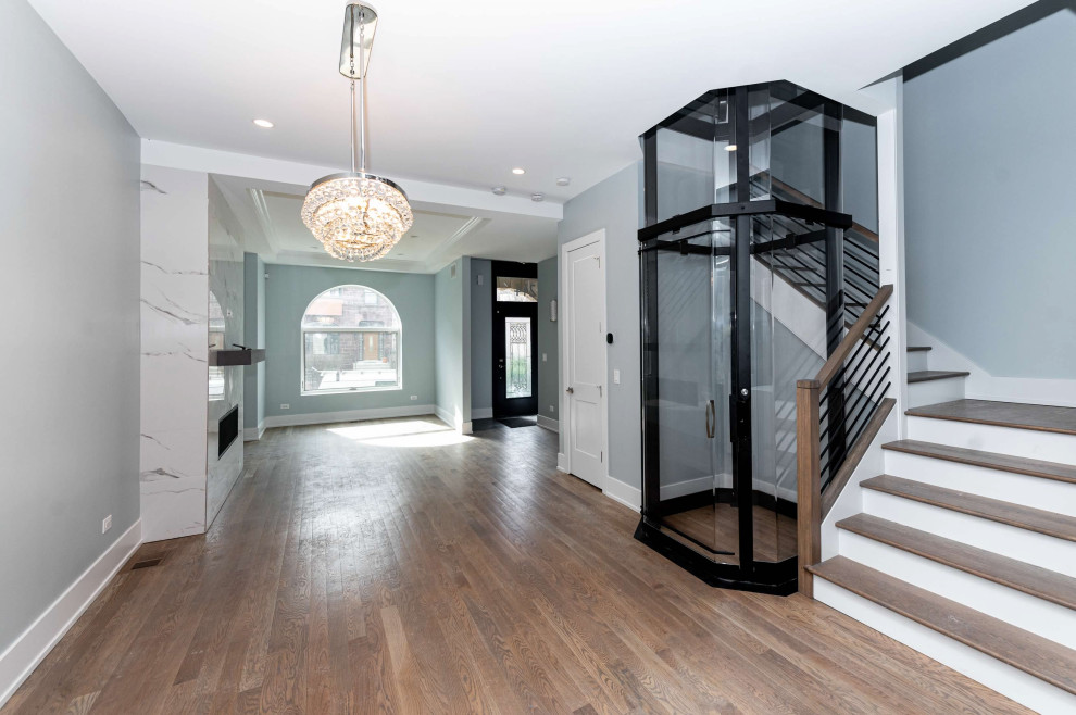 Chicago Luxury Entryway Renovation with Residential Elevator