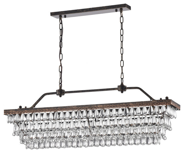 6 Light Antique Bronze Rectangular Crystal Chandelier Dining Room 6 Light Antique Bronze Rectangular Crystal Chandelier Dining Room Fixture 40 Traditional Chandeliers By Edvivi