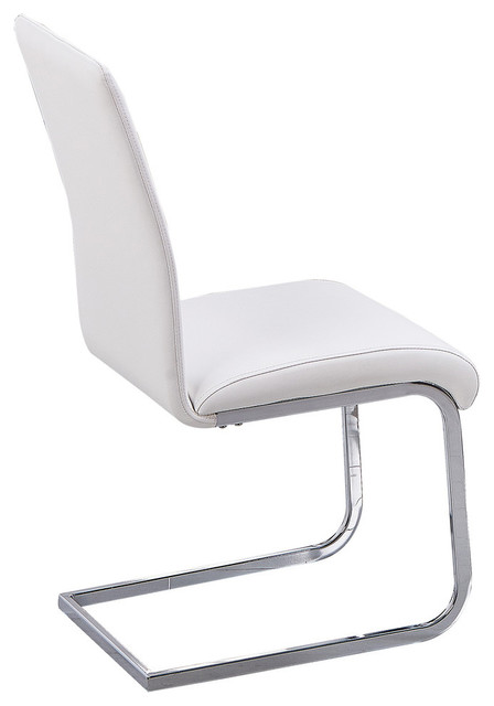 Alison White Modern Chrome Dining Side, White Contemporary Dining Chairs