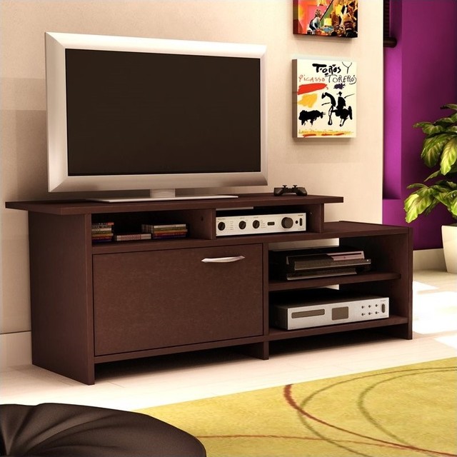 South Shore Back Bay TV Stand in Chocolate Finish