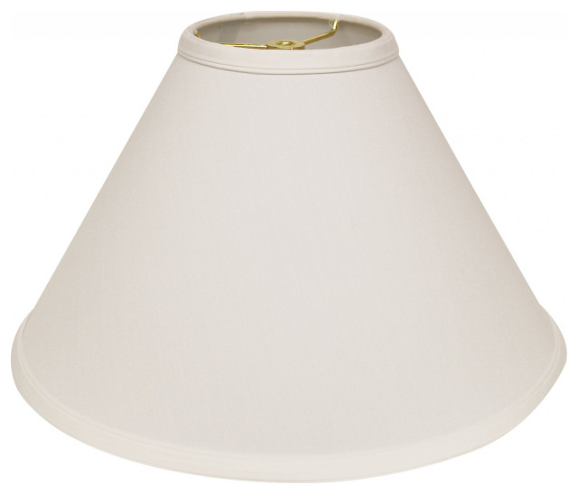 15" White Deep Cone Slanted No Slub Lampshade Traditional Lamp