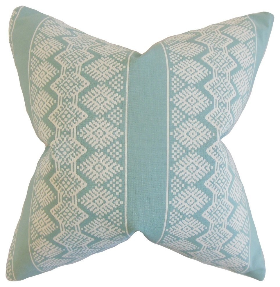 Reilly Geometric Pillow, Cove 18"x18"