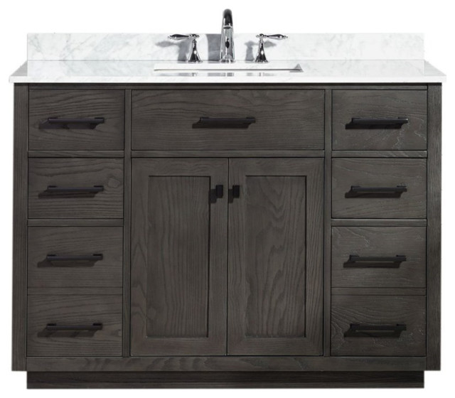 Ari Kitchen & Bath Edgar 48" Solid Wood Bathroom Vanity in Weathered