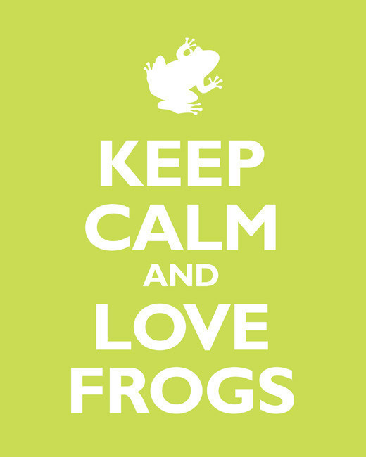 Keep Calm and Love Frogs, archival print (citrus)