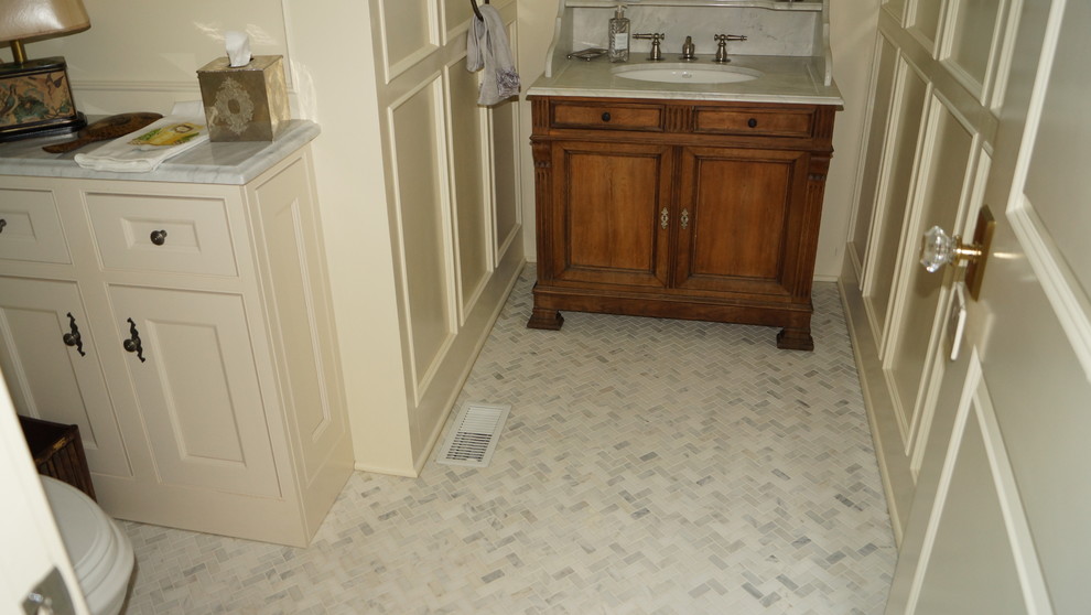 Example of a transitional home design design in Chicago
