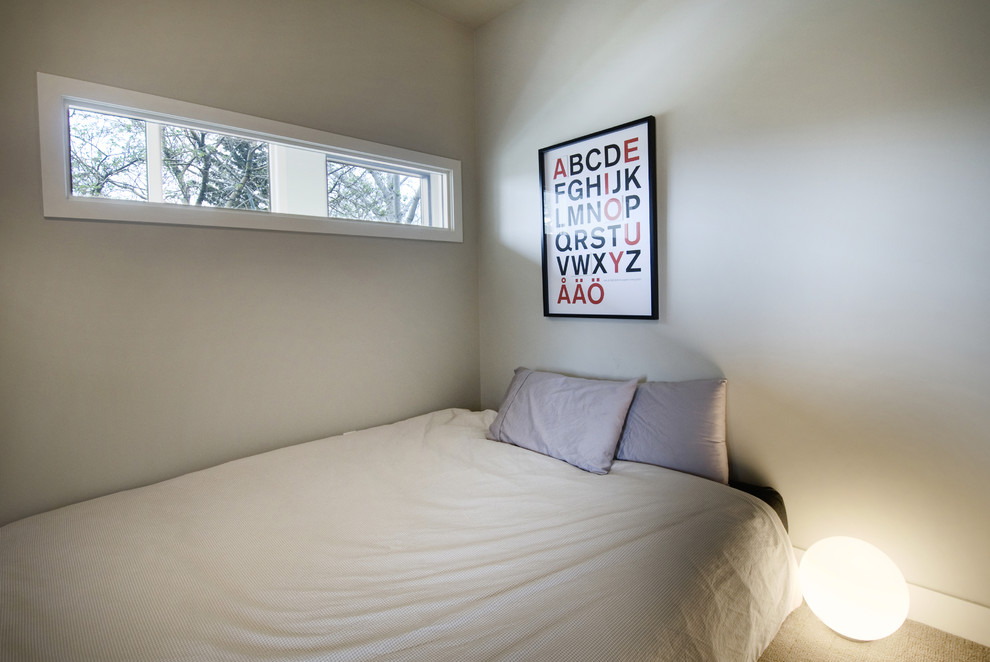 Photo of a contemporary bedroom in Calgary.