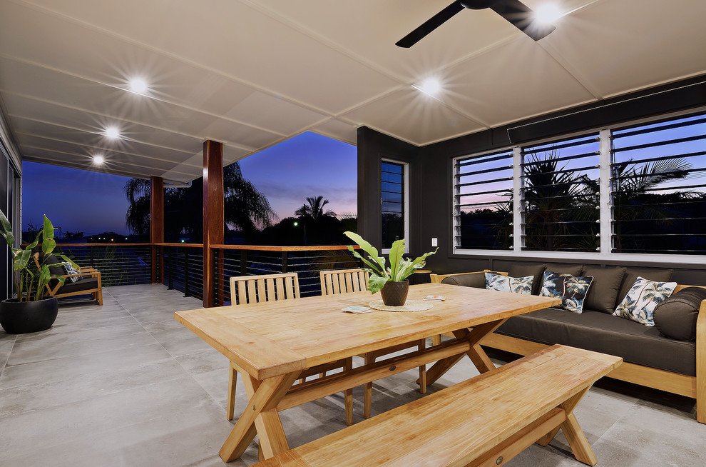 Design ideas for a transitional verandah in Sunshine Coast.