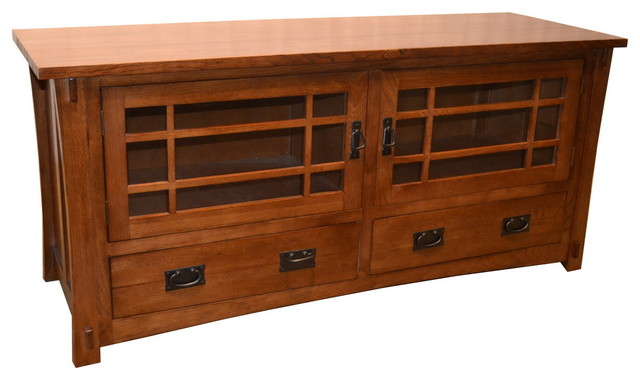 Mission Quarter Sawn Oak Tv Stand Craftsman Entertainment