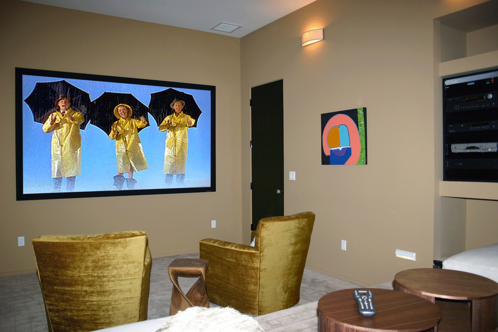 Photo of an eclectic home theatre in Orlando.